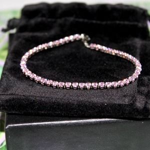 Cubic Zirconia Tennis Bracelet Fine Silver Plate NWT